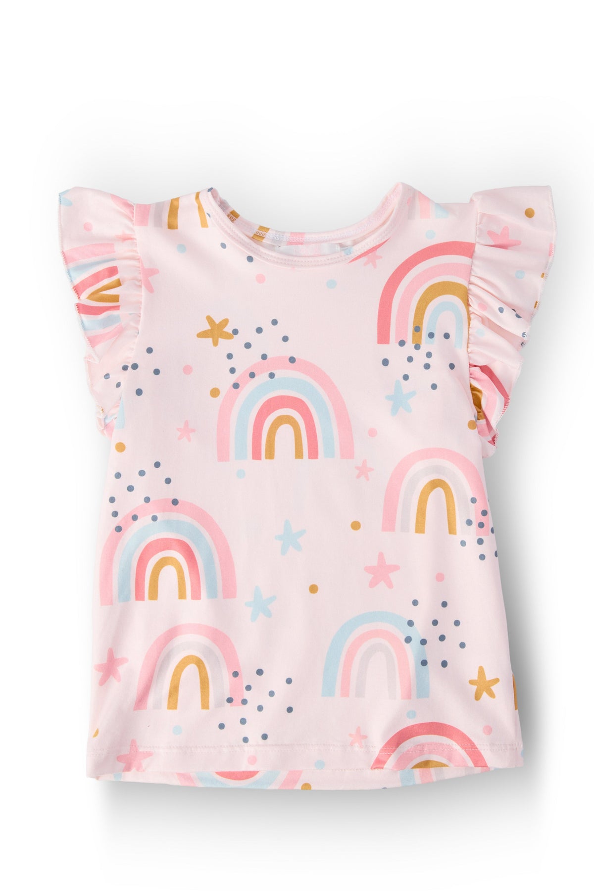 Over the Rainbow S/S Ruffle Tee - Aaria Tees