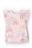 Over the Rainbow S/S Ruffle Tee - Aaria Tees Aaria Tees