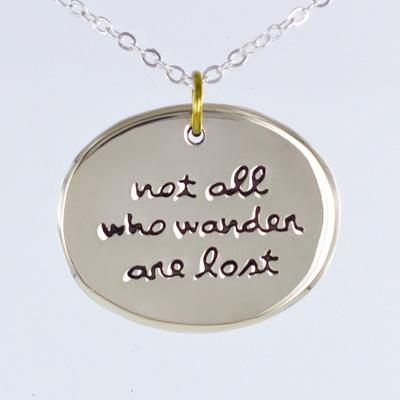 Not All Who Wander Mixed Metals Necklace - Aaria Tees