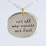 Not All Who Wander Mixed Metals Necklace - Aaria Tees Aaria Tees