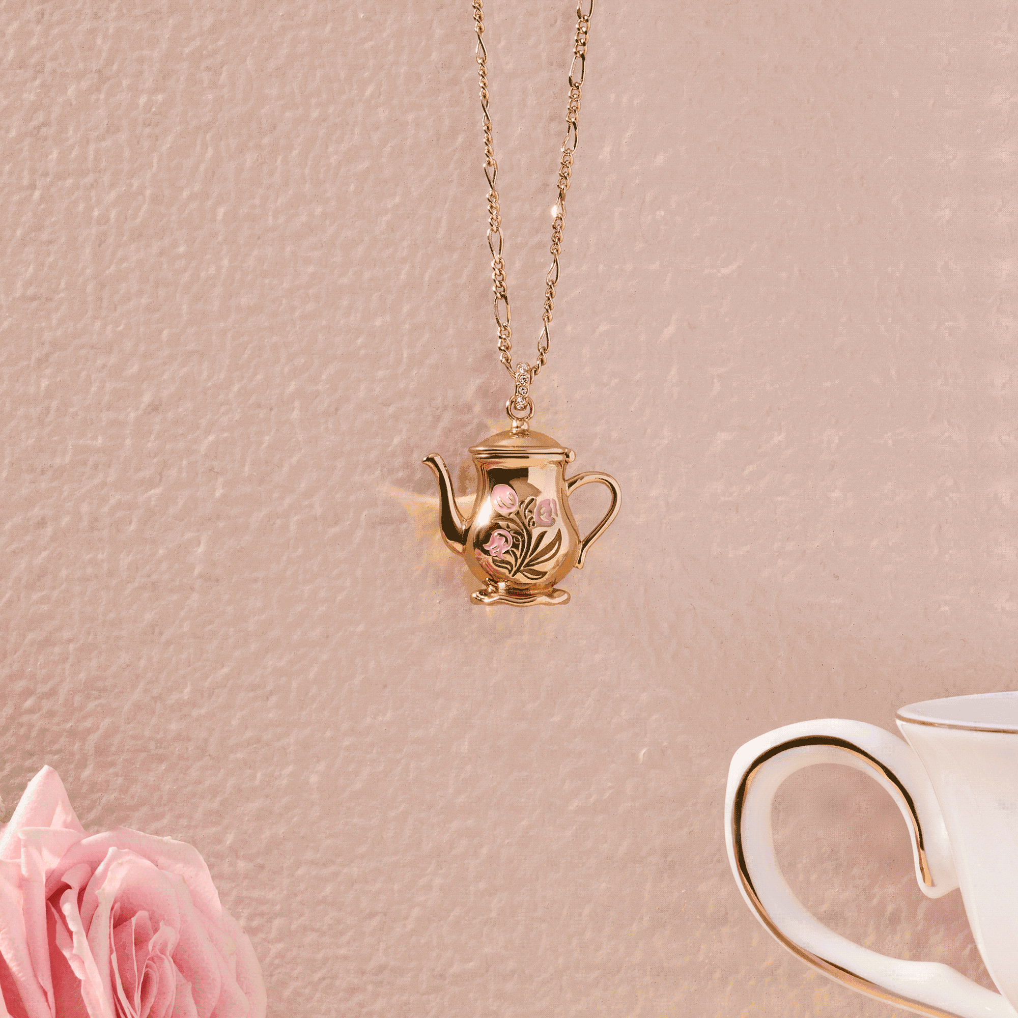 Tea Party Kettle Locket Pendant Necklace - Aaria Tees Aaria Tees
