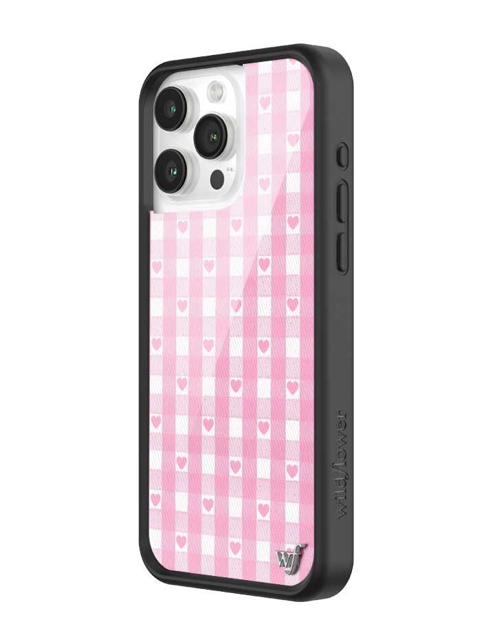 Gingham Hearts | Pink iPhone Case - Aaria Tees Aaria Tees