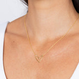 Abigail Open Heart Necklace Aaria Tees