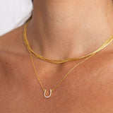 Bridgette Mini Horseshoe Necklace Aaria Tees