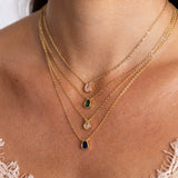 Ines Raindrop Necklace Pink Aaria Tees