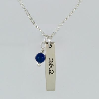 26.2 Courage Sterling Silver & Lapis Necklace - Aaria Tees Aaria Tees