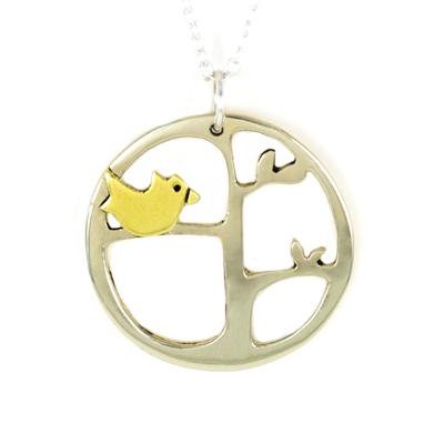 Momma Bird Mixed Metals Necklace - Aaria Tees Aaria Tees