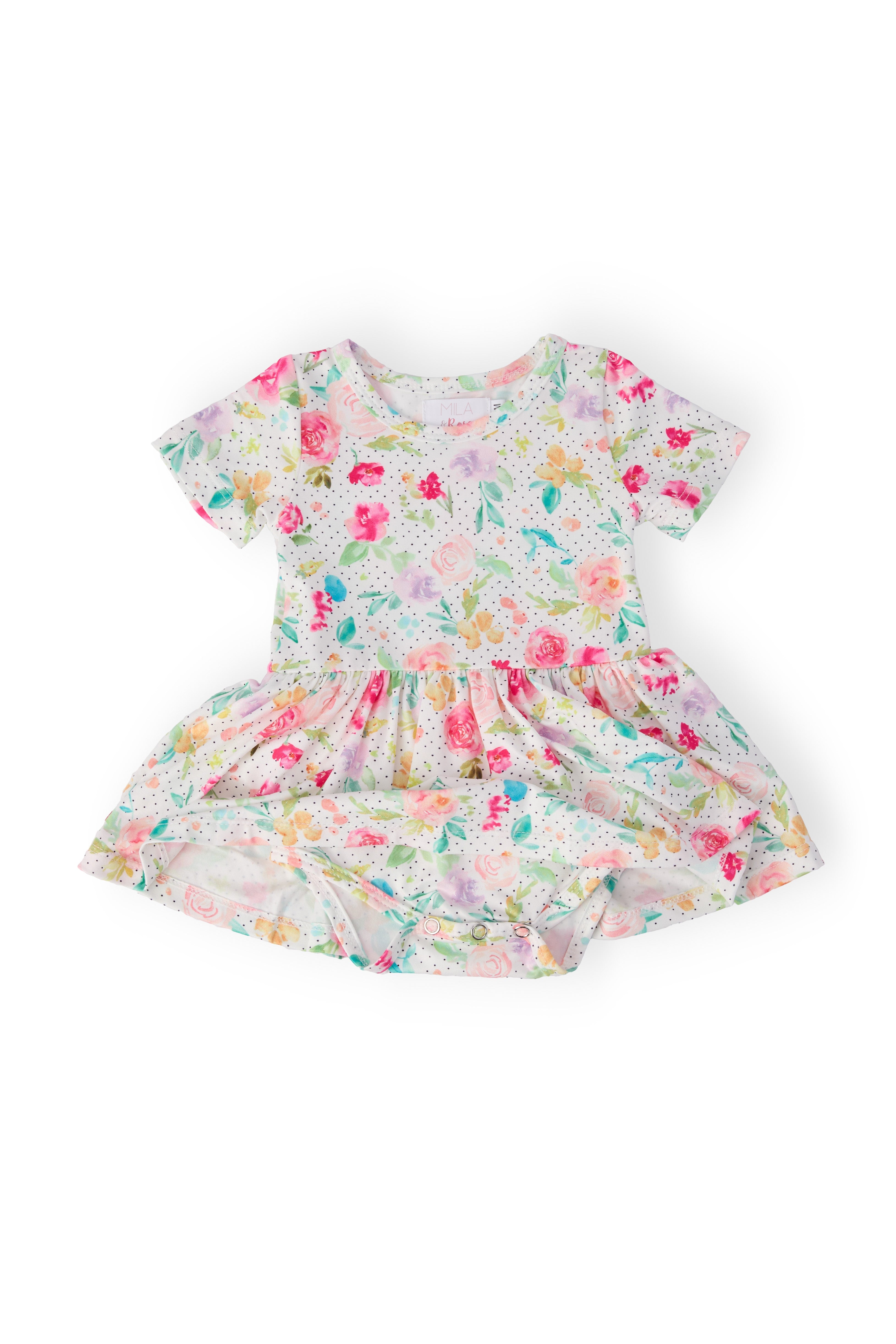 Painted Posies S/S Twirl Bodysuit - Aaria Tees Aaria Tees