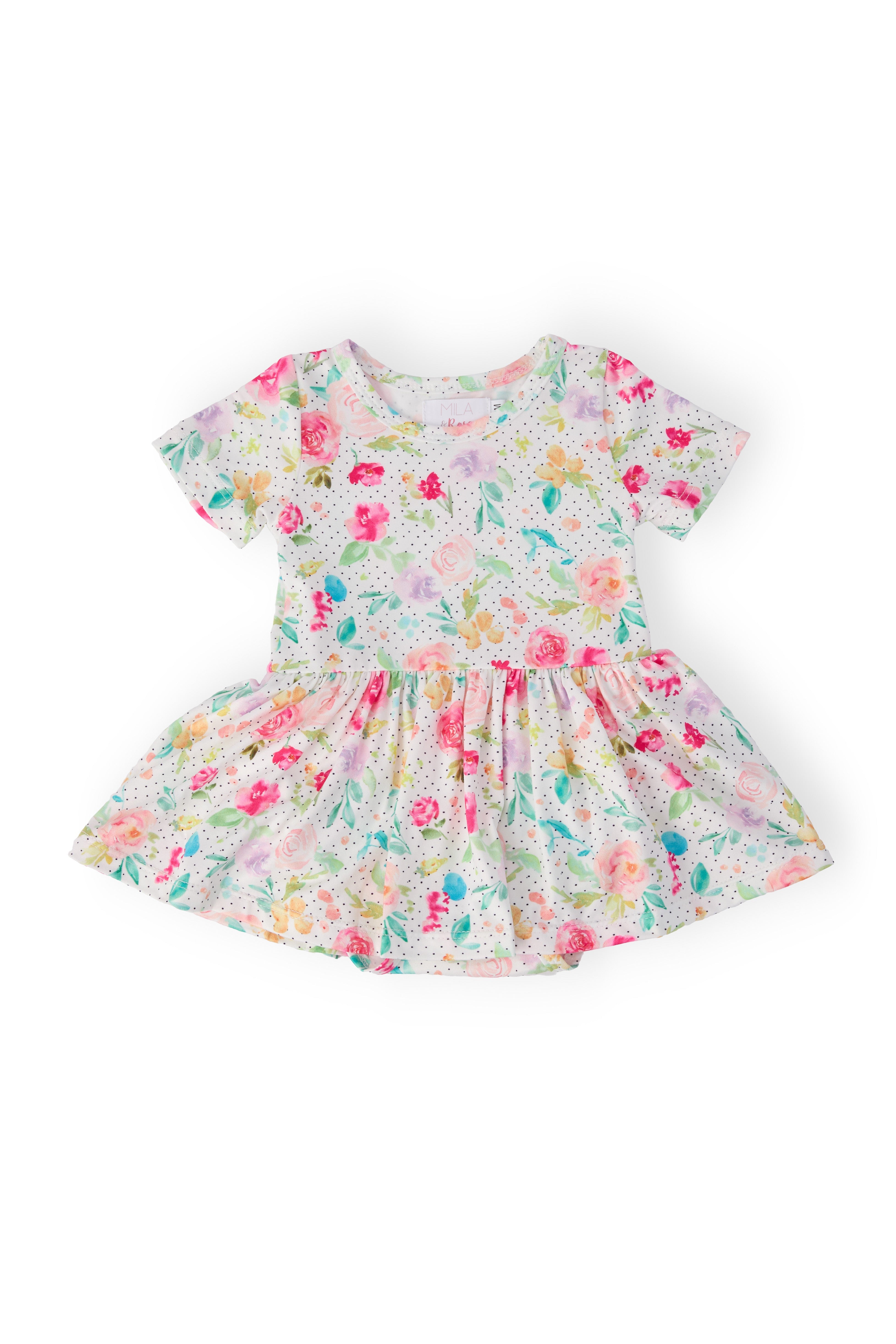 Painted Posies S/S Twirl Bodysuit - Aaria Tees Aaria Tees