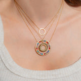 Peridot Halo Mini Gold Pendant Aaria Tees