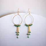 Garnet Mini Swing Hoop Earrings Aaria Tees