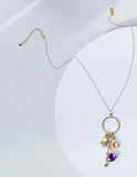 The Ammil Necklace - Amethyst & Citrine Aaria Tees