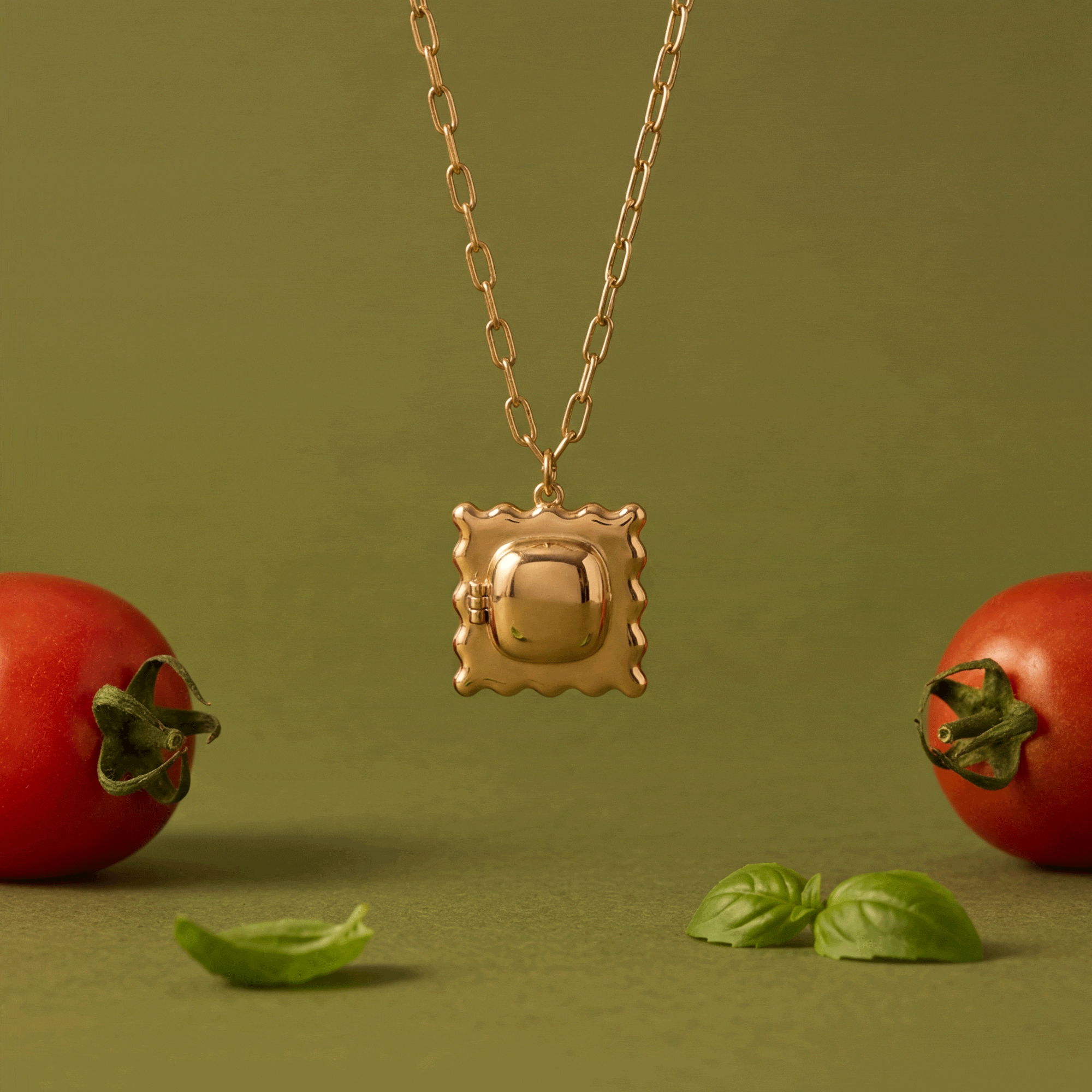 Pasta Girl 'Anything Is Pastable' Ravioli Locket Pendant - Aaria Tees Aaria Tees