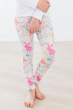 Pastel Floral Bunnies Leggings - Aaria Tees Aaria Tees