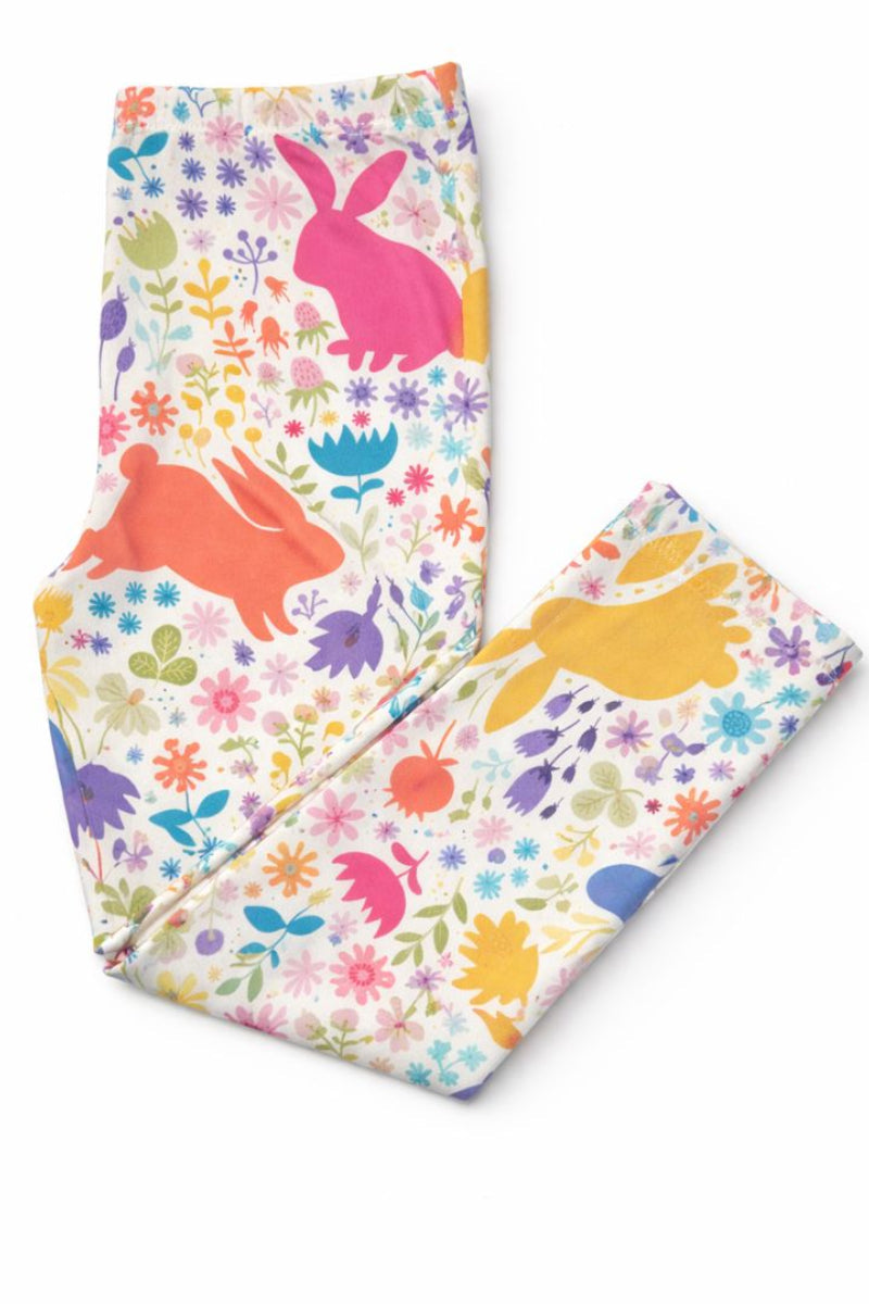 Pastel Floral Bunnies Leggings - Aaria Tees Aaria Tees