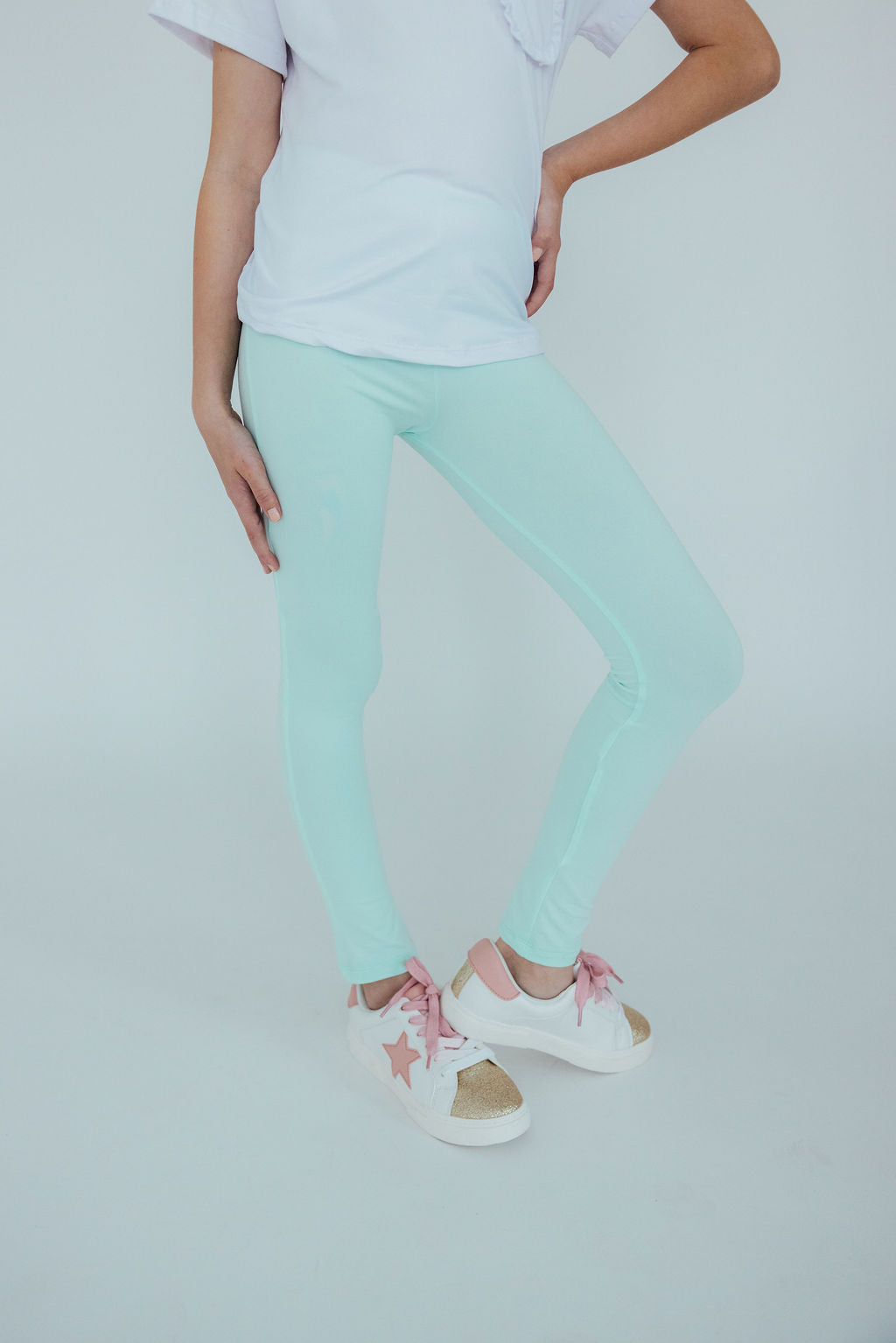Pastel Green Leggings - Aaria Tees Aaria Tees