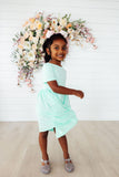 Pastel Green S/S Pocket Twirl Dress - Aaria Tees Aaria Tees