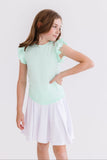 Pastel Green S/S Ruffle Tee - Aaria Tees Aaria Tees