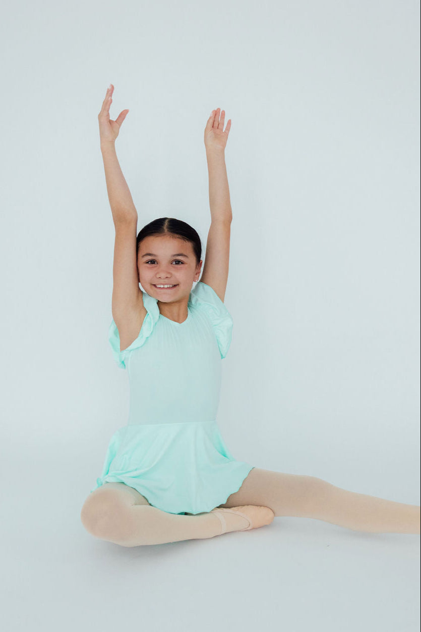 Pastel Green S/S Twirl Leotard - Aaria Tees Aaria Tees