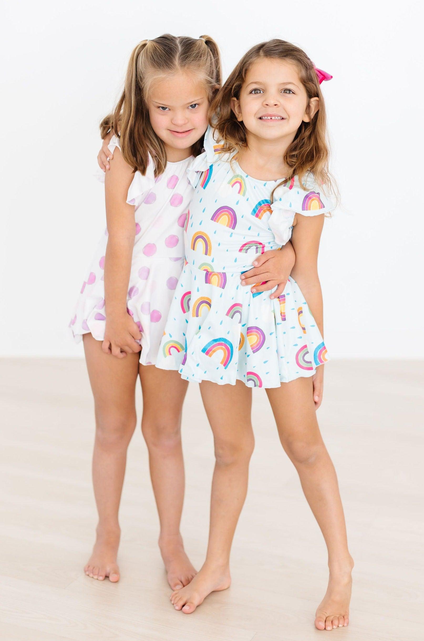 Pastel Polka Dot S/S Twirl Leotard - Aaria Tees Aaria Tees