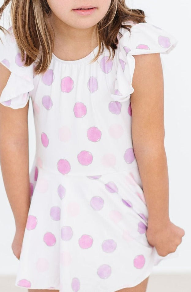Pastel Polka Dot S/S Twirl Leotard - Aaria Tees Aaria Tees