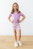 Bright Lilac Ruffle Pocket Tee - Aaria Tees Aaria Tees