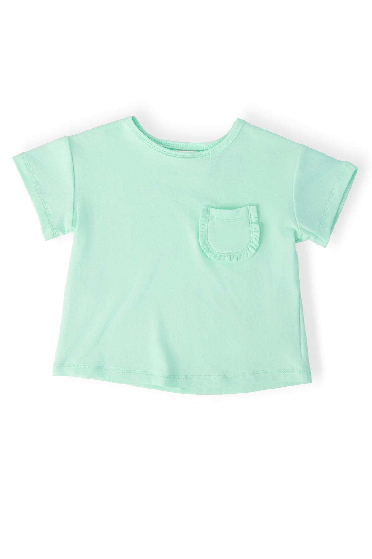 Pastel Green Ruffle Pocket Tee - Aaria Tees
