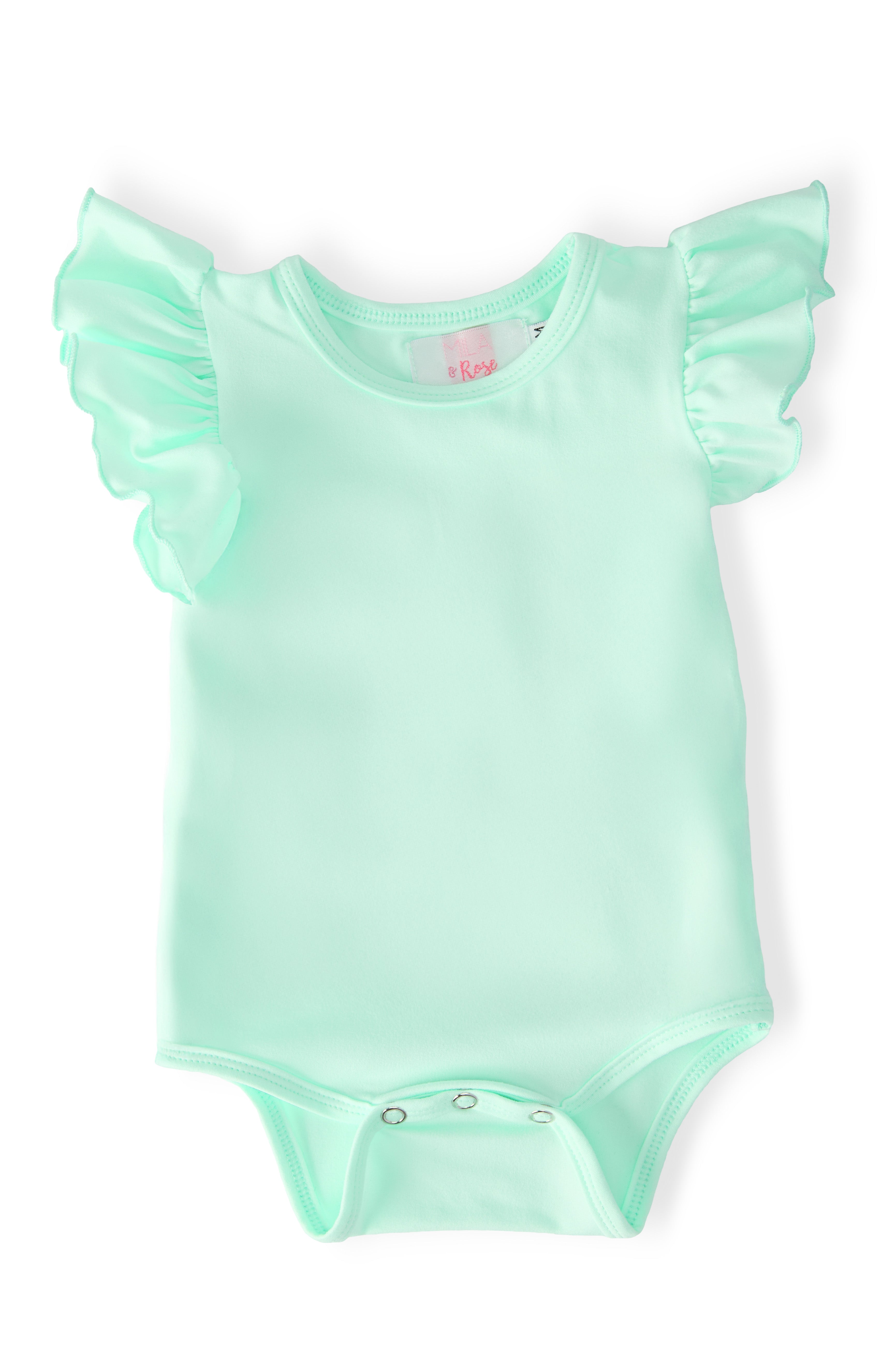 Pastel Green S/S Flutter Bodysuit - Aaria Tees Aaria Tees