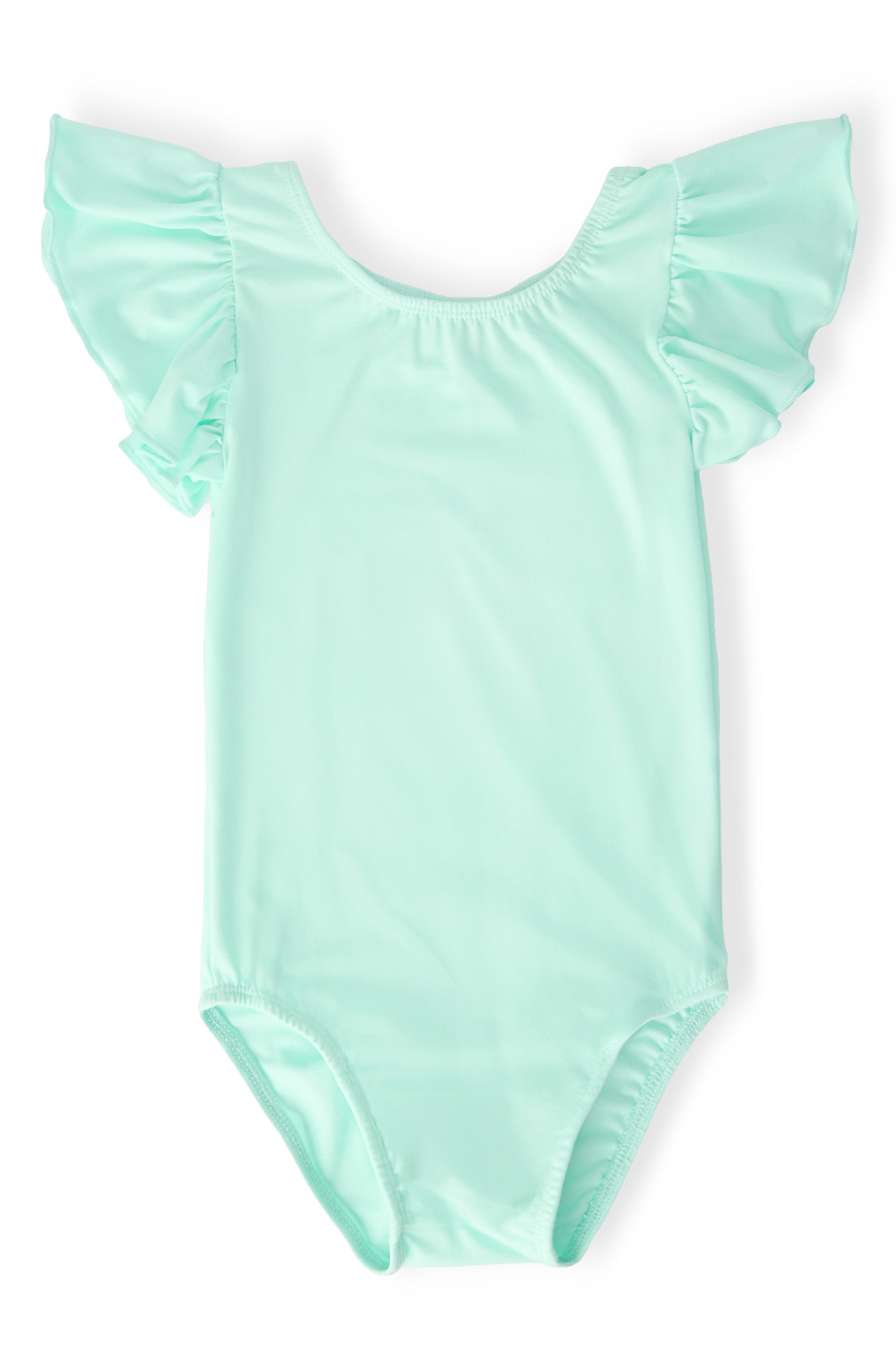 Pastel Green S/S Flutter Sleeve Leotard - Aaria Tees Aaria Tees