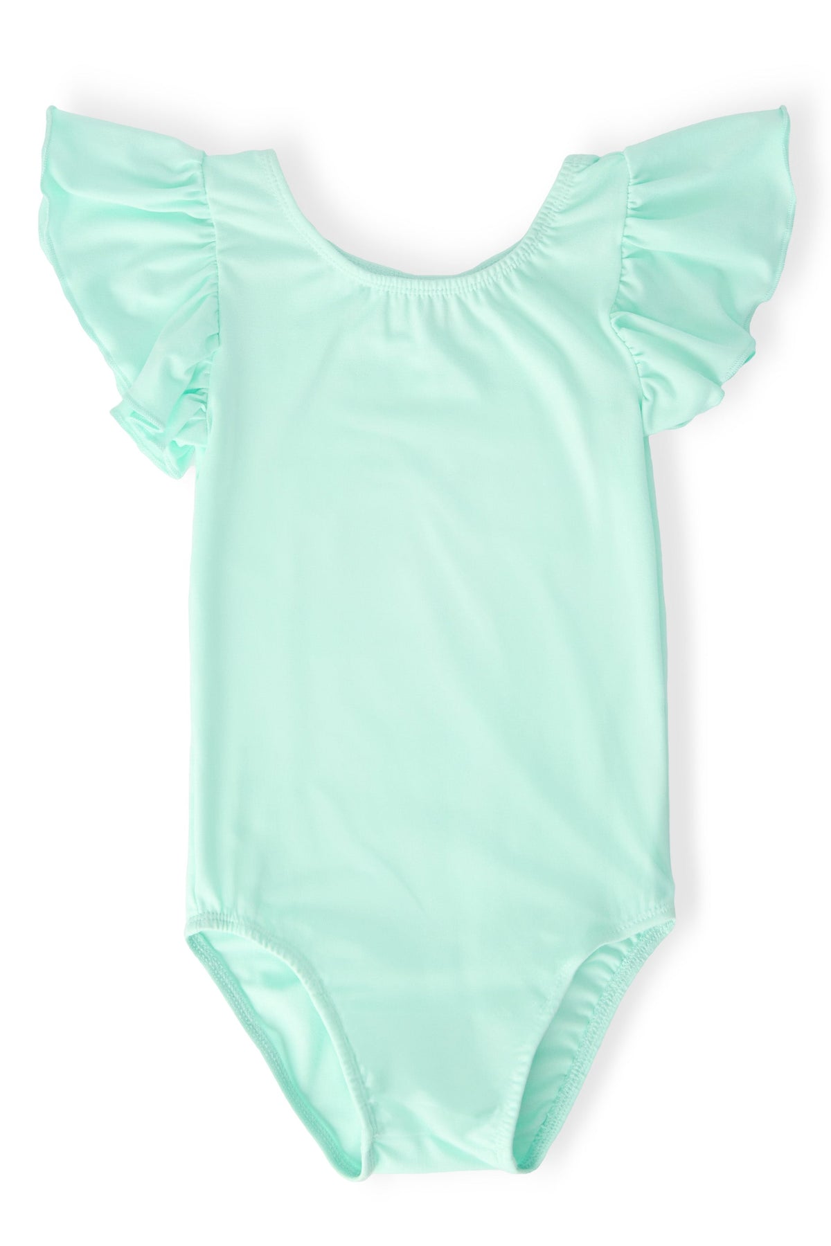 Pastel Green S/S Flutter Sleeve Leotard - Aaria Tees