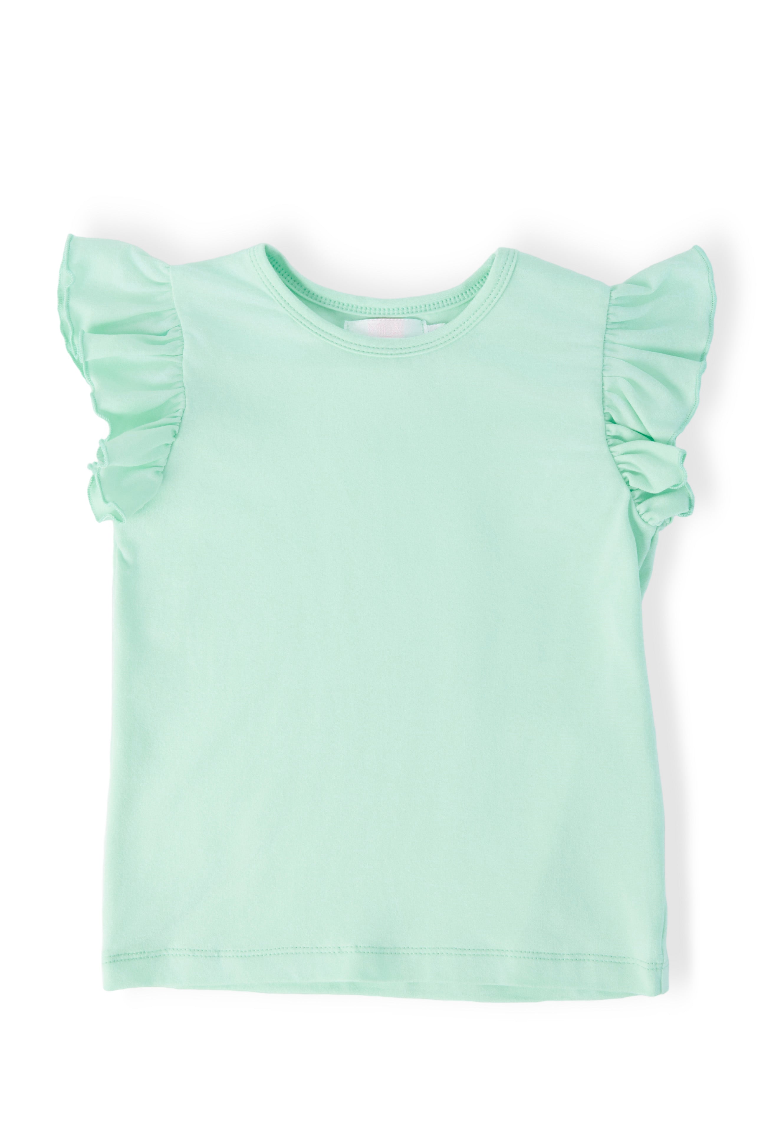 Pastel Green S/S Ruffle Tee - Aaria Tees Aaria Tees