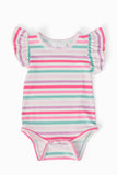 Pastel Stripes S/S Flutter Bodysuit - Aaria Tees Aaria Tees