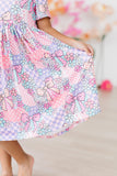Patchwork Princess S/S Pocket Twirl Dress - Aaria Tees Aaria Tees