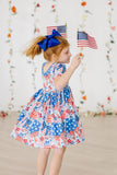 Patriotic Patchwork S/S Pocket Twirl Dress - Aaria Tees Aaria Tees