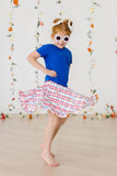 Patriotic Plaid Ruffle Twirl Skort - Aaria Tees Aaria Tees