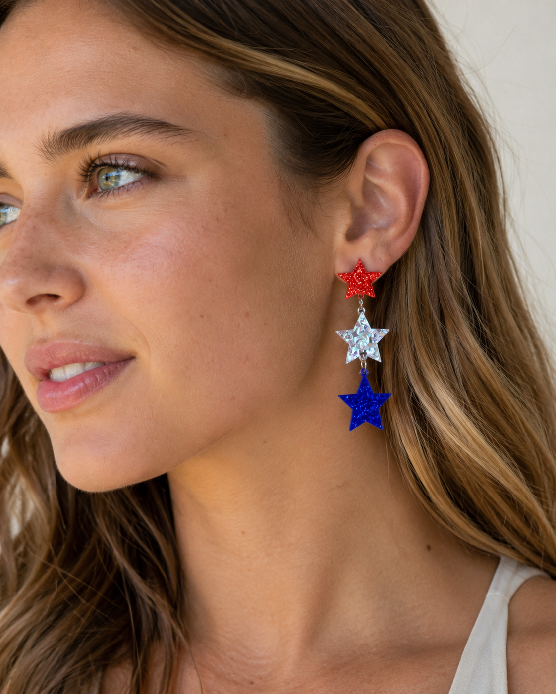 Patriotic Dangle Star Earrings - Aaria Tees Aaria Tees