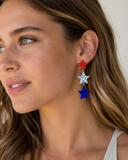 Patriotic Dangle Star Earrings - Aaria Tees Aaria Tees
