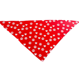 Valentines Day Paw Prints & Hearts Red Tie On Dog Bandana Aaria Tees