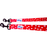 Valentines Day Paw Prints & Hearts Red Dog Leash Aaria Tees