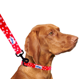 Valentines Day Paw Prints & Hearts Red Dog Leash Aaria Tees
