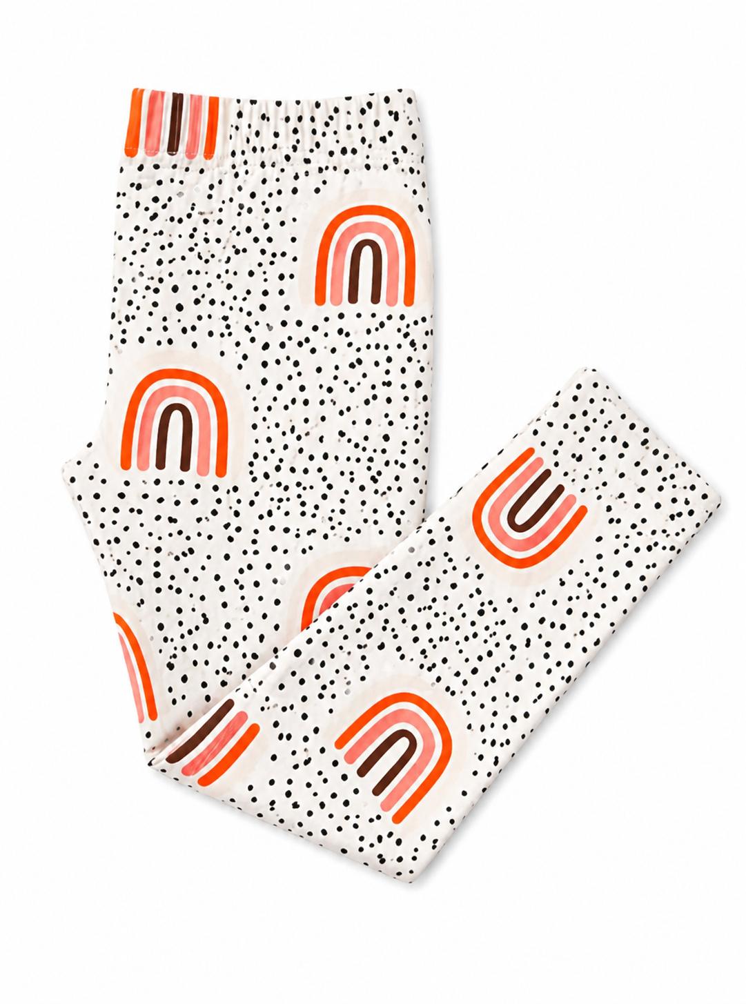 Peach Rainbow Leggings - Aaria Tees