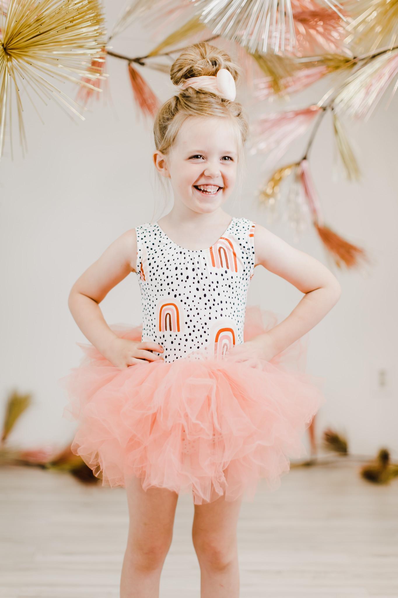 Peach Rainbow Tank Tutu Leotard - Aaria Tees Aaria Tees