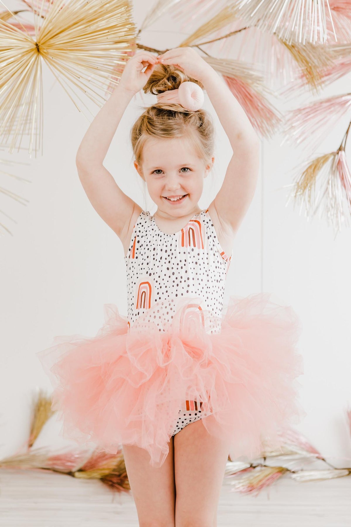 Peach Rainbow Tank Tutu Leotard - Aaria Tees