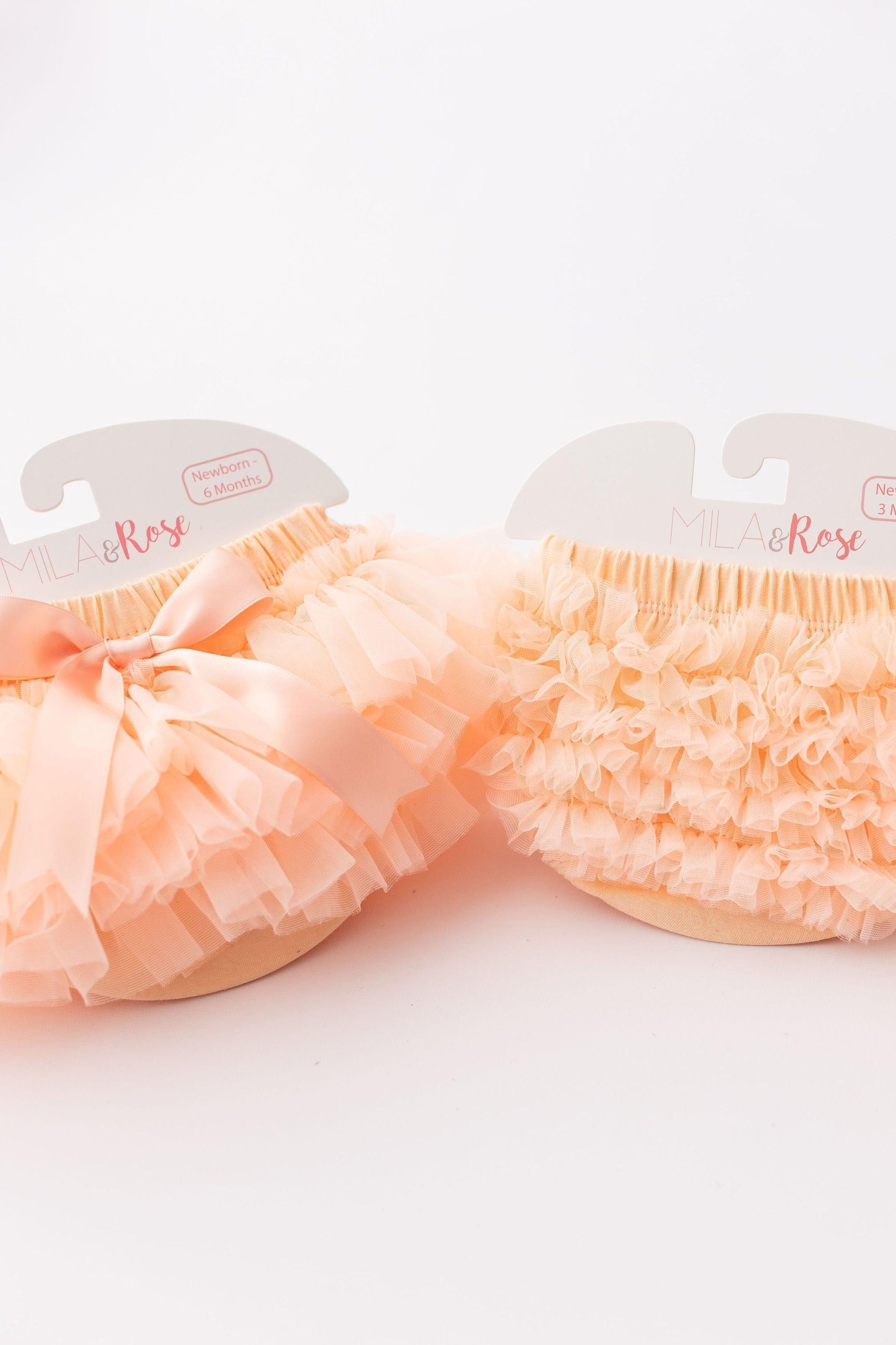Peach Ruffle Bum Bloomer - Aaria Tees Aaria Tees