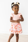 Peach S/S Flutter Sleeve Leotard - Aaria Tees Aaria Tees