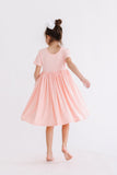 Peach S/S Pocket Twirl Dress - Aaria Tees Aaria Tees