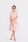 Peach S/S Pocket Twirl Dress - Aaria Tees Aaria Tees