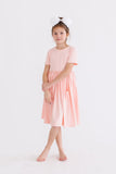 Peach S/S Pocket Twirl Dress - Aaria Tees Aaria Tees