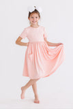 Peach S/S Pocket Twirl Dress - Aaria Tees Aaria Tees