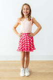 Peach S/S Ruffle Tee - Aaria Tees Aaria Tees